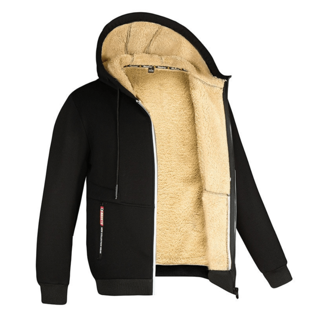 Bram | Fleece Hoodie Winterjas met Ritssluiting en Zakken
