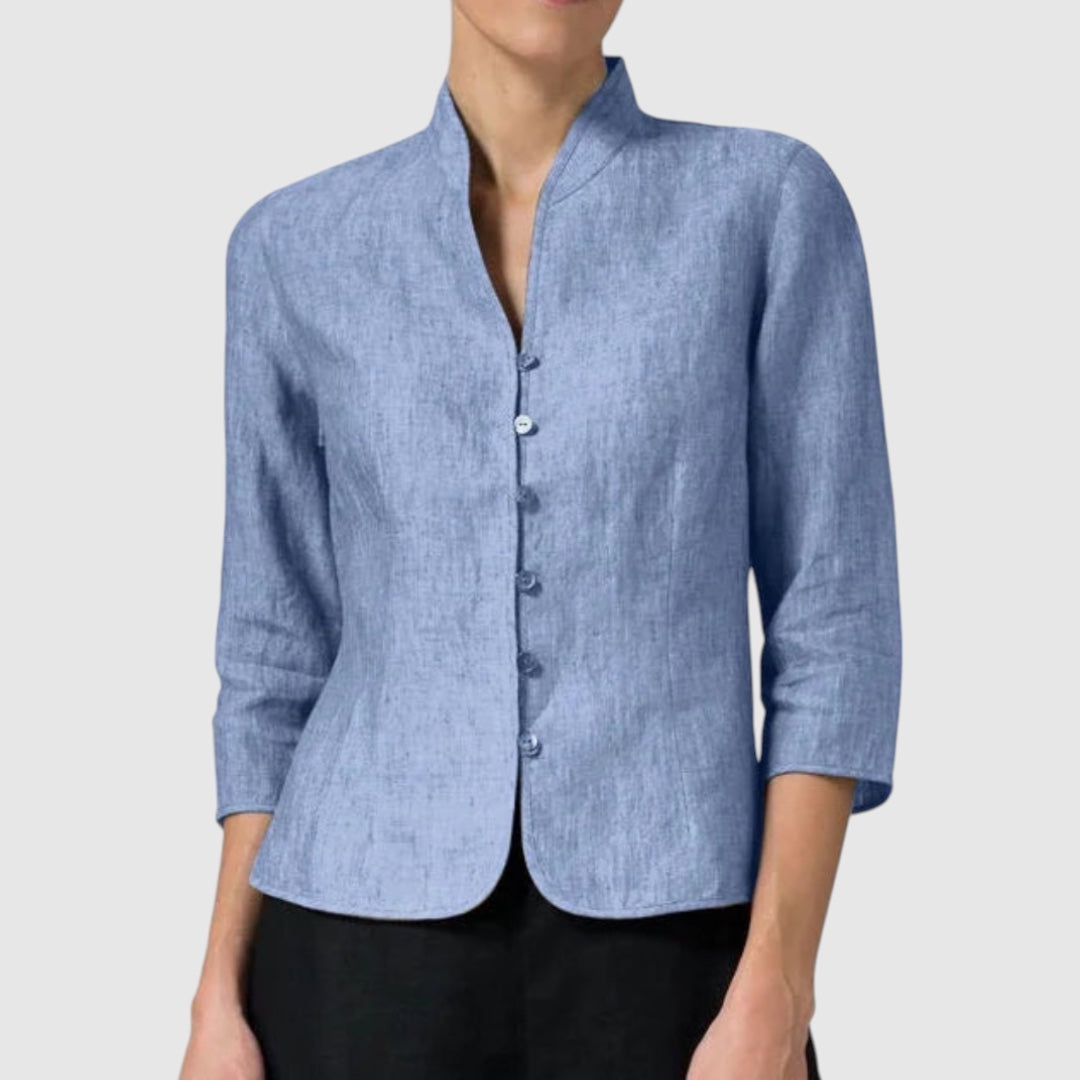Nola | Dames Blouse | Chique met Opstaande Kraag