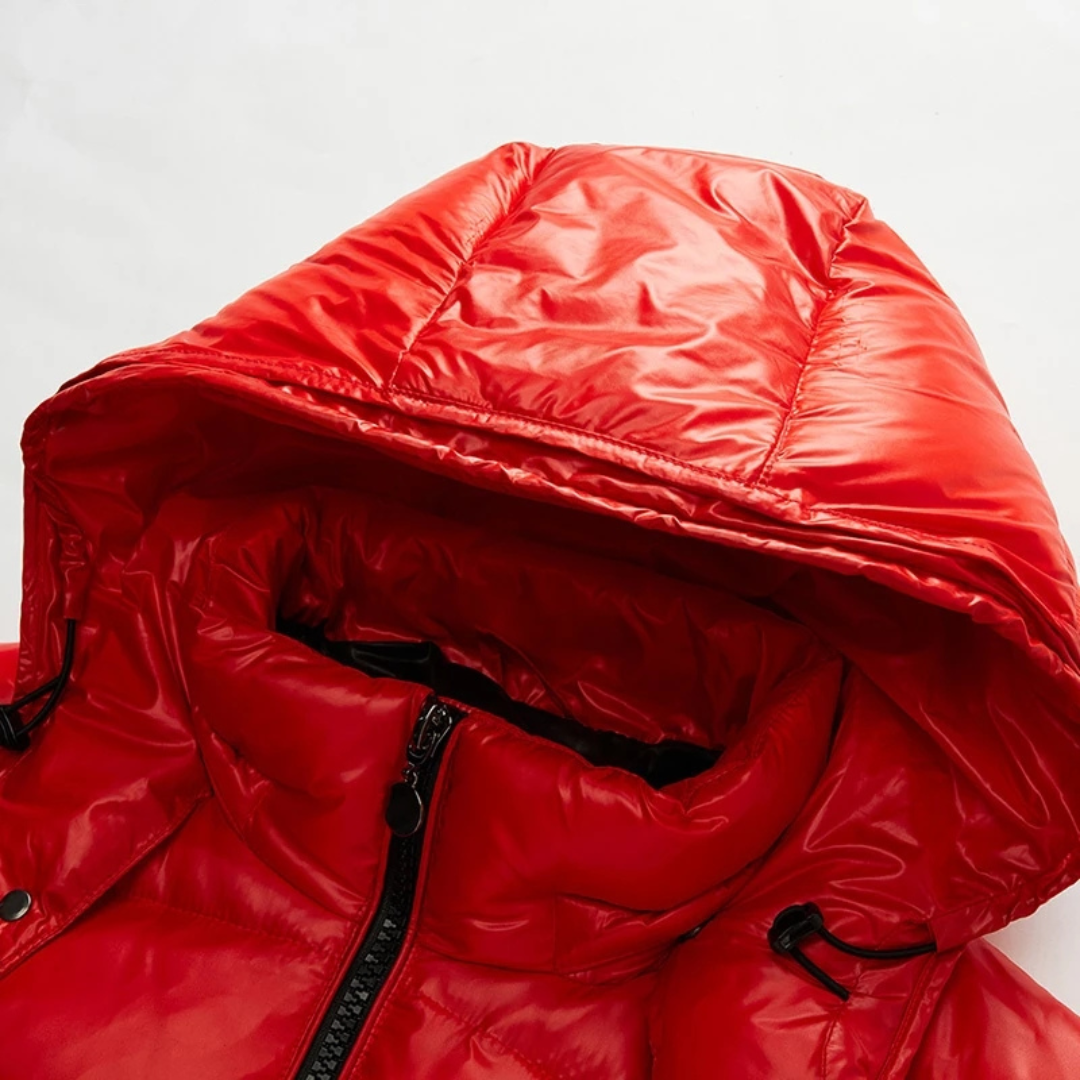 Ralph | Winter Puffer Jas | Gewatteerde Glanzende Donsjas met Capuchon