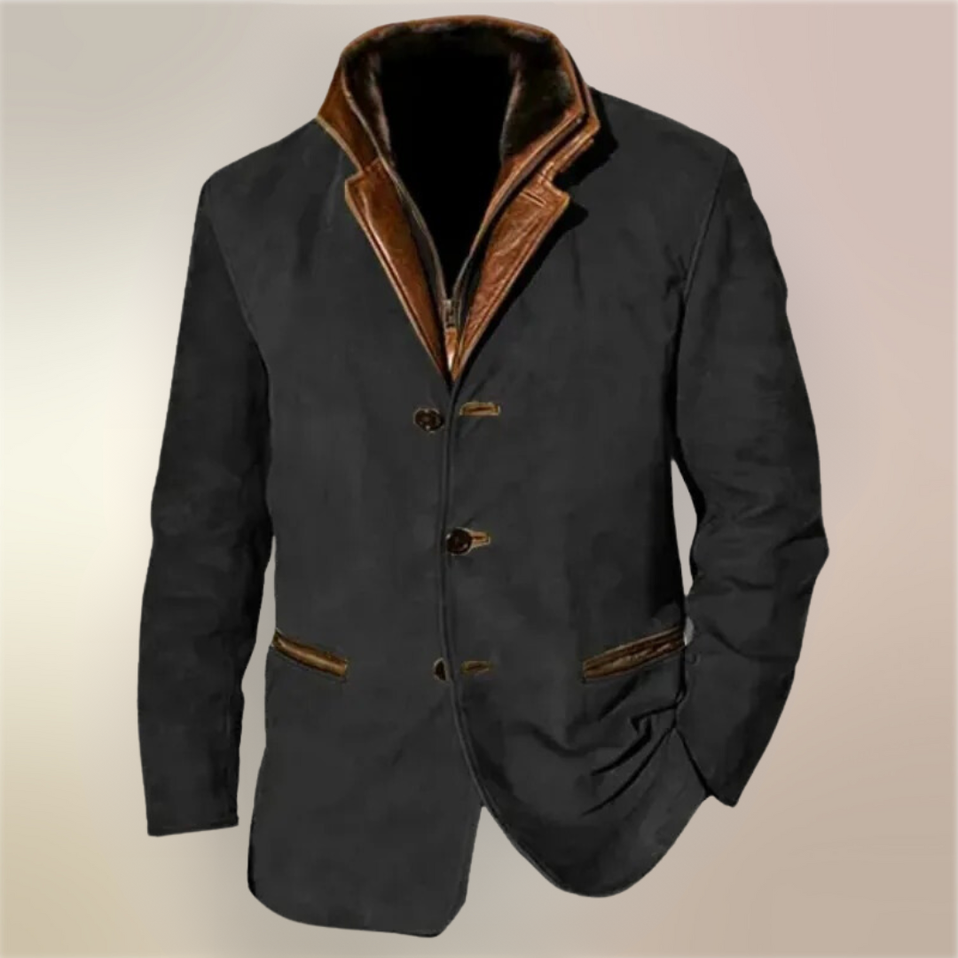 Daniel | Heren Winter Jas | Vintage Jas Met Zak, Winddicht En Knoopsluiting