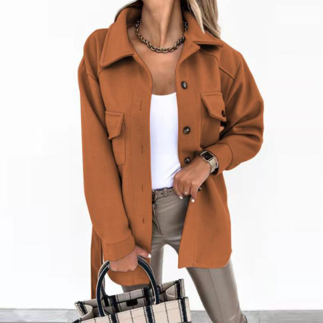 Mariska | Dames Trendy Jas Voor Herfst | Oversized met Reverskraag en Borstzakken