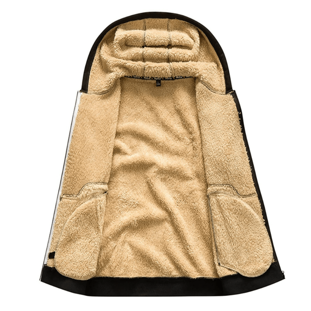 Bram | Fleece Hoodie Winterjas met Ritssluiting en Zakken