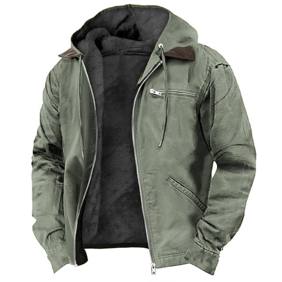 Arthur | Heren Bomber Jas | Motorjas Met Capuchon En Fleece Voering Voor Herfst/Winter
