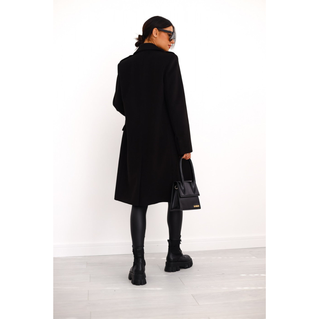 Eline | Winter Jas | Dames Wollen Trenchcoat met Dubbele Knoopsluiting