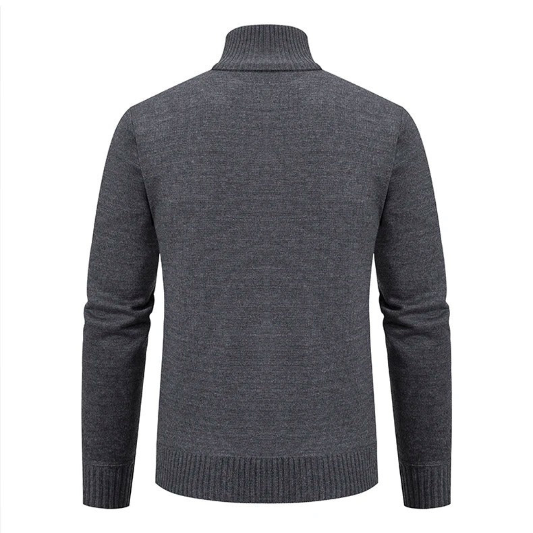 Arnold | Heren Vest | Slim fit - Kabelgebreid Met Sjaalkraag En Rits