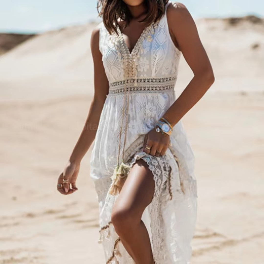 Miralda | Dames Boho Jurk | Maxi met V-hals