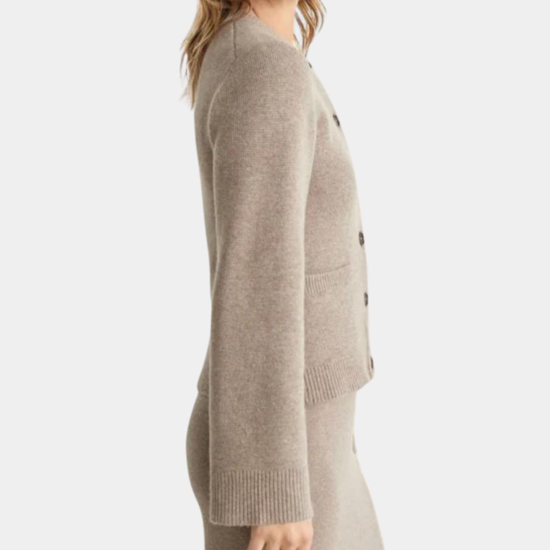 Annemieke | Dames Gebreid Vest | Cardigan met Knopen en Ronde Hals