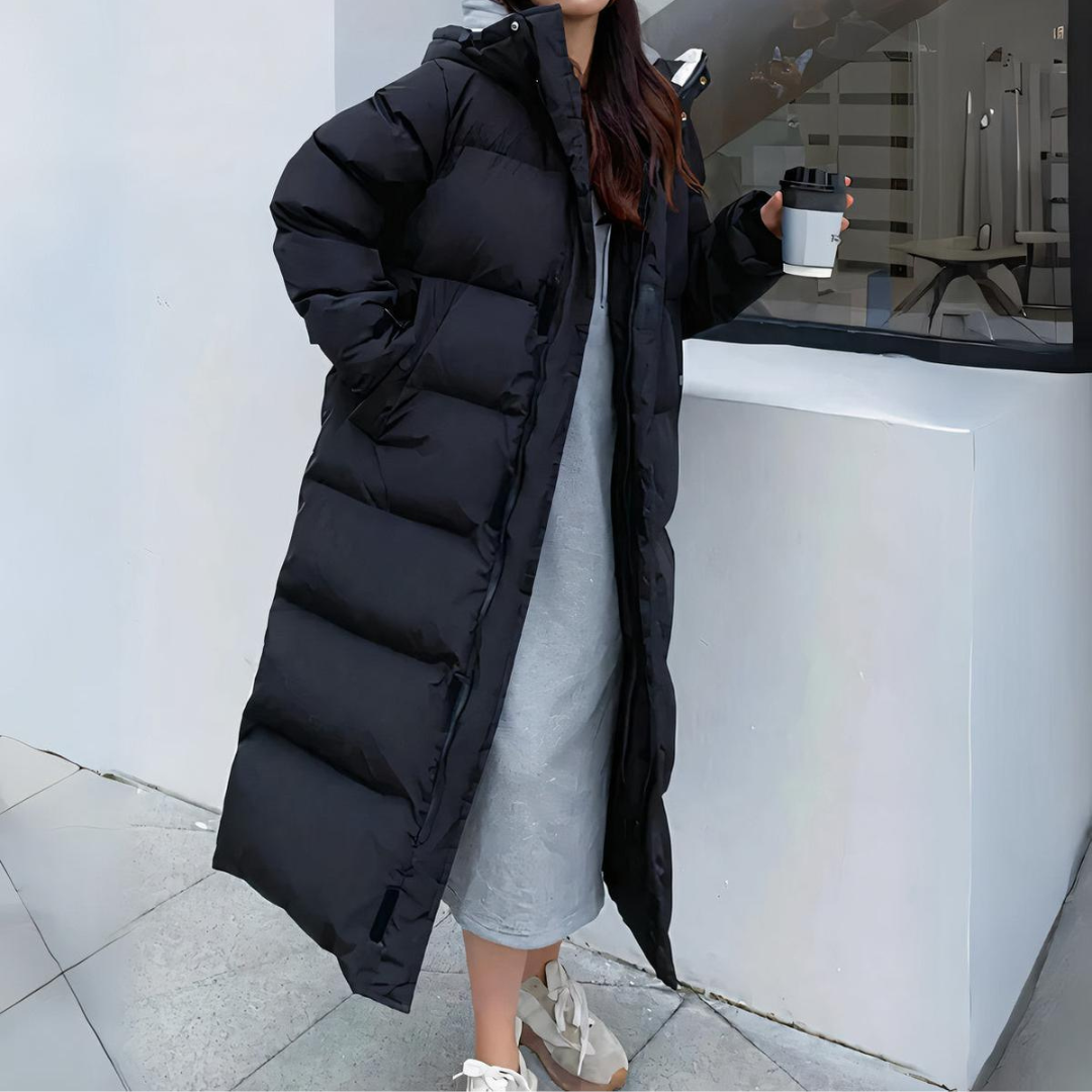 Desiree | Dames Lange Gewatteerde Winter Jas | Parka met Capuchon van Warm Bont