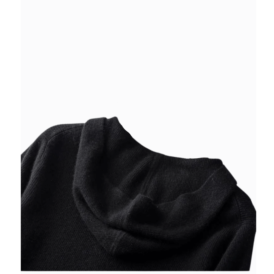 Alex | Gebreid Vest | Heren Vest Met Capuchon En Rits - Dikke Warme Trui