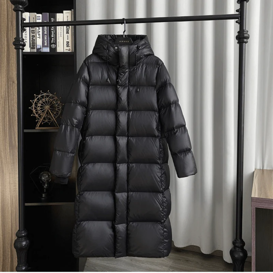Lianne | Lange Winter Donsjas met Capuchon en Lange Rits