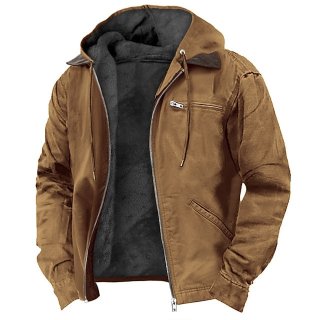Arthur | Heren Bomber Jas | Motorjas Met Capuchon En Fleece Voering Voor Herfst/Winter