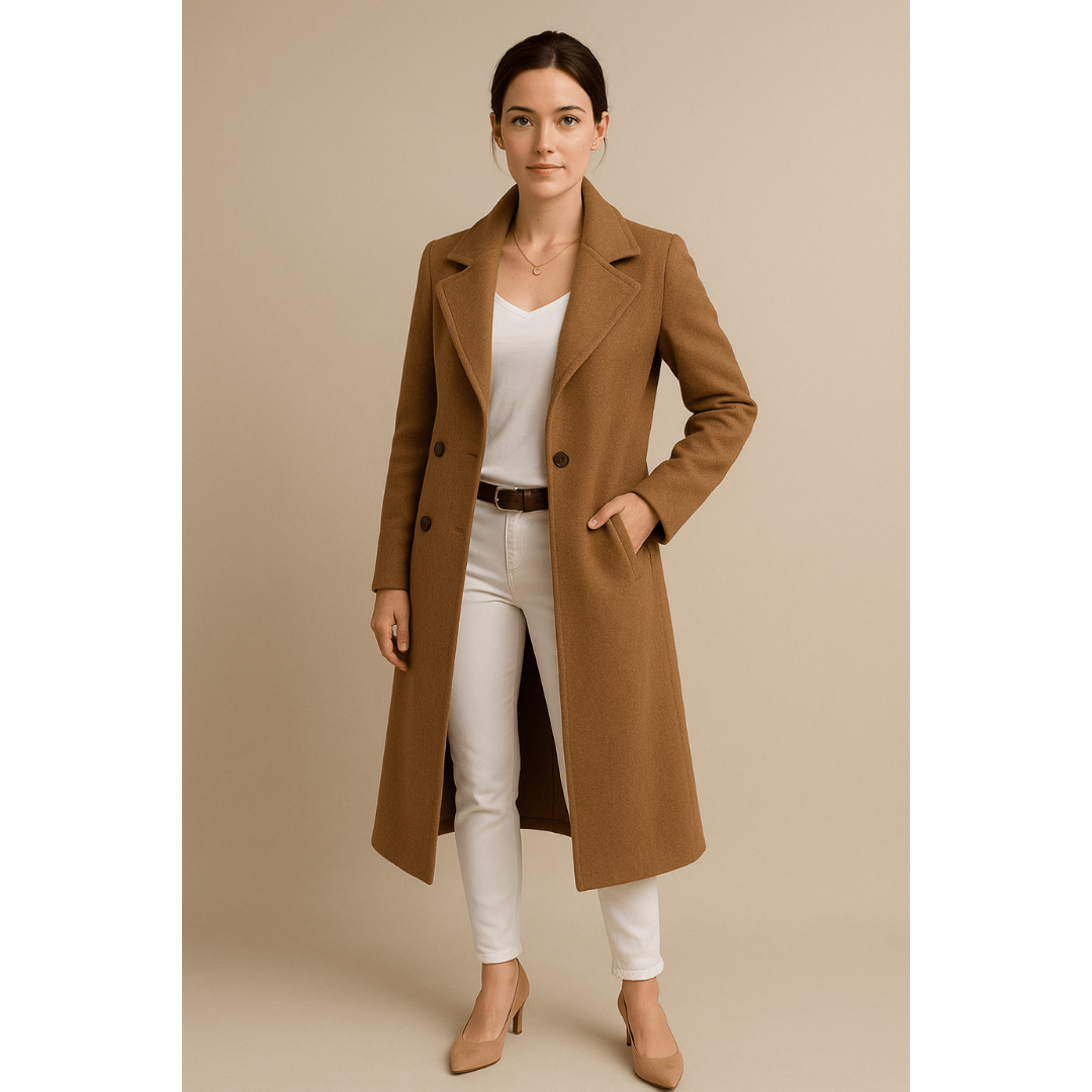 Savannah | Dames Lange Trenchcoat | Winddichte & Warme Winter Jas Met Reverskraag