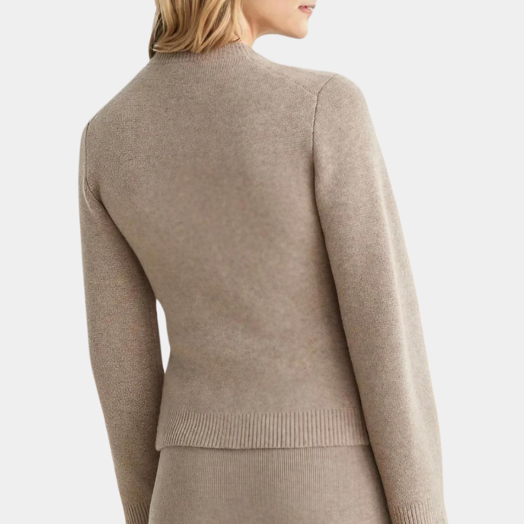 Annemieke | Dames Gebreid Vest | Cardigan met Knopen en Ronde Hals