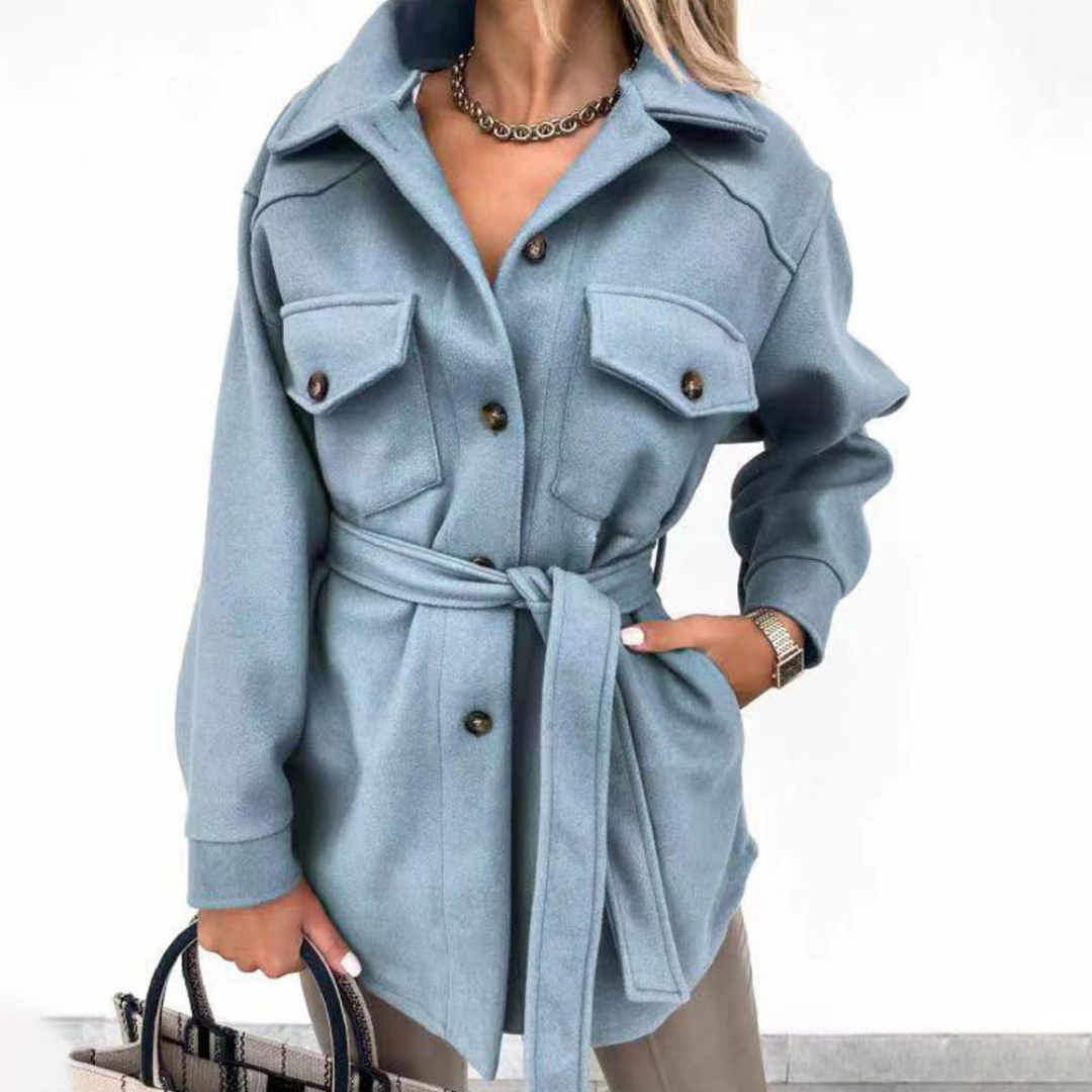 Mariska | Dames Trendy Jas Voor Herfst | Oversized met Reverskraag en Borstzakken