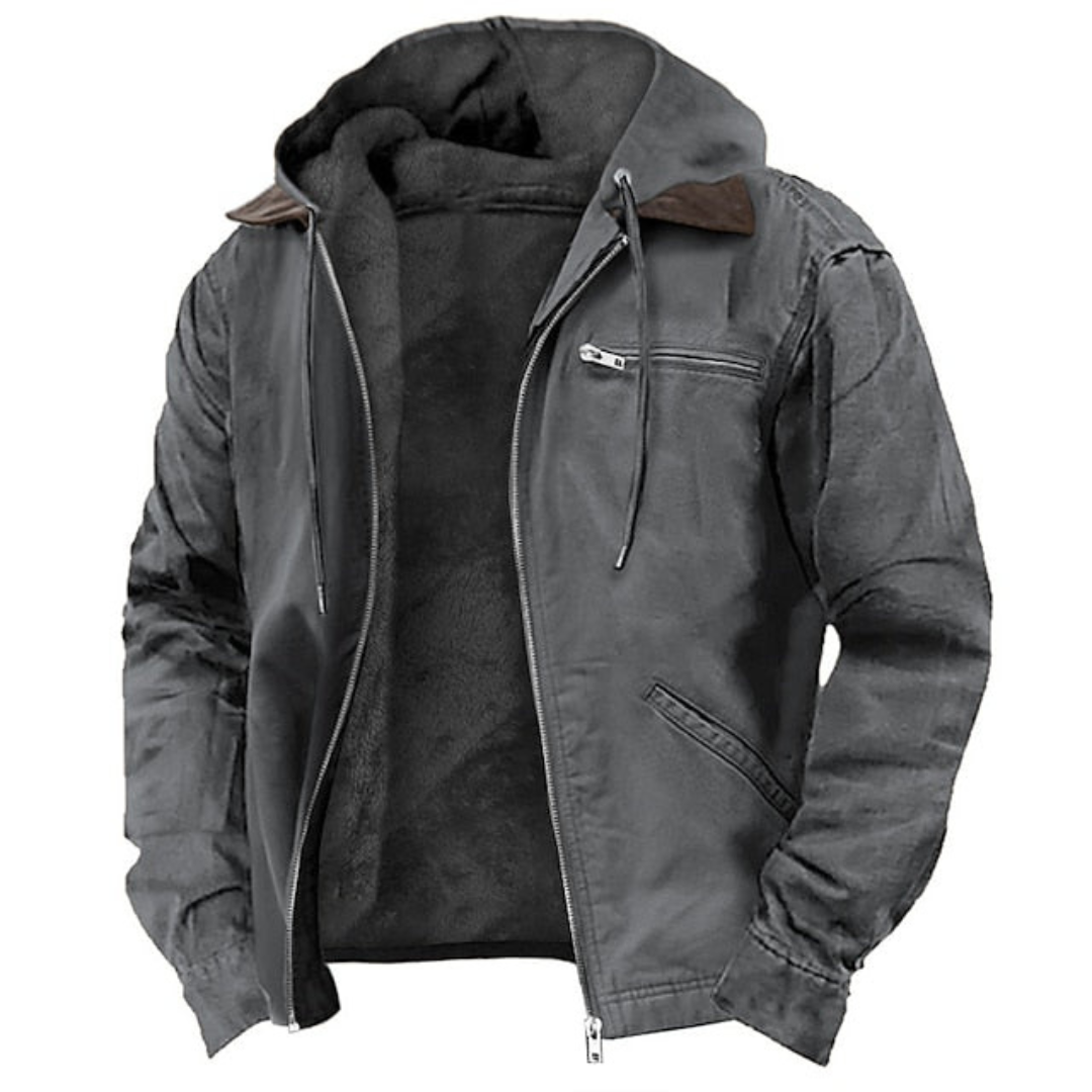 Arthur | Heren Bomber Jas | Motorjas Met Capuchon En Fleece Voering Voor Herfst/Winter