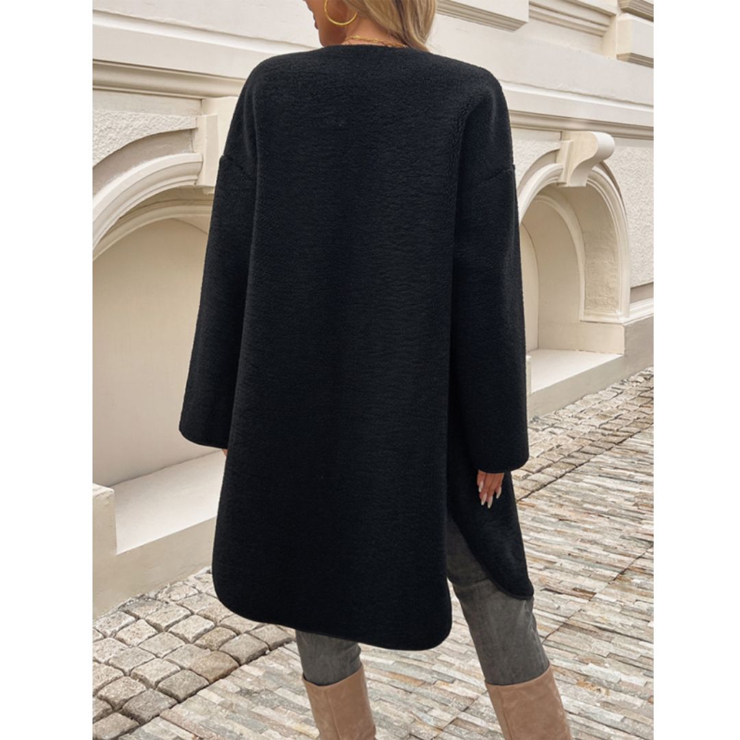 Catharina | Dames Winter Vest | Lange Cardigan Met Knopen en Zakken