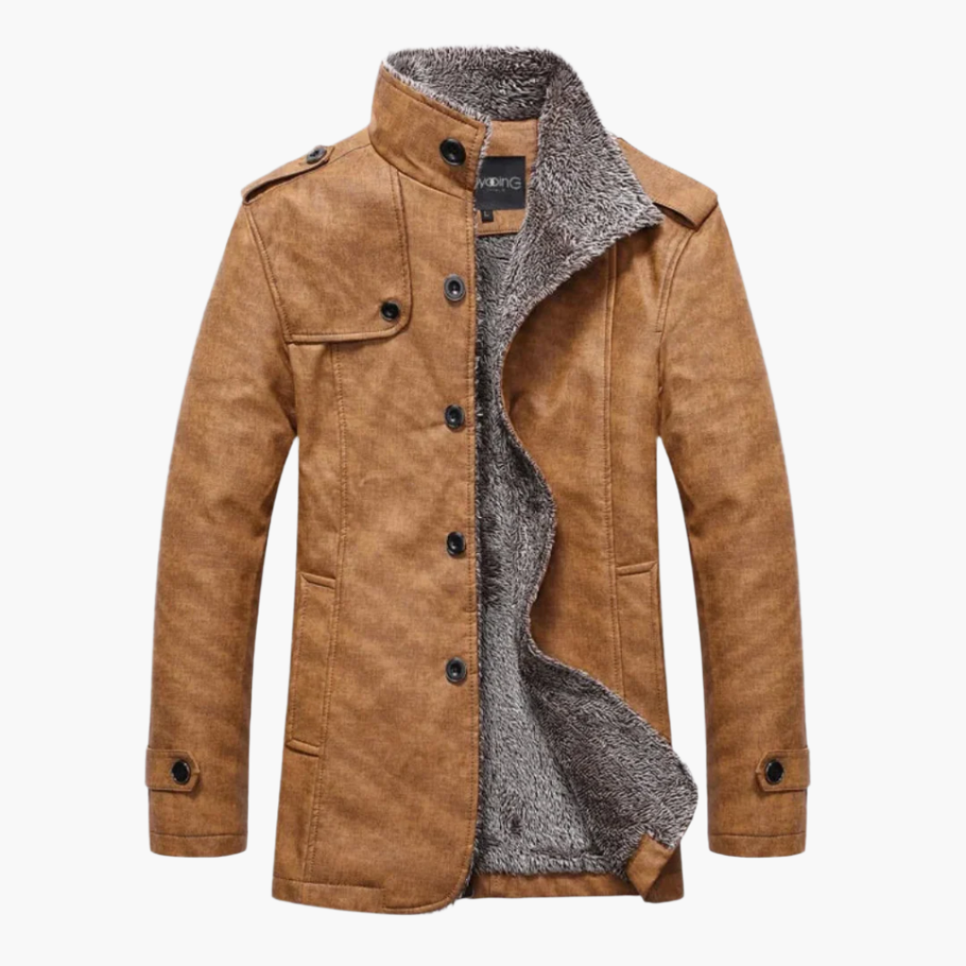 Bob | Heren Winter Jas | Jack Met Bont-Fleece Voering En Opstaande Kraag