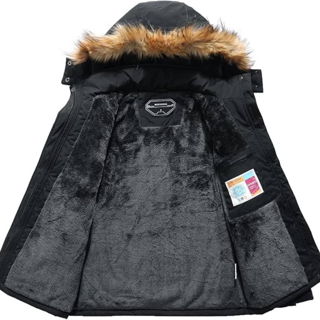 Theo | Heren Winter Parka Jas | Bontkraag met Afneembare Capuchon en Gewatteerd