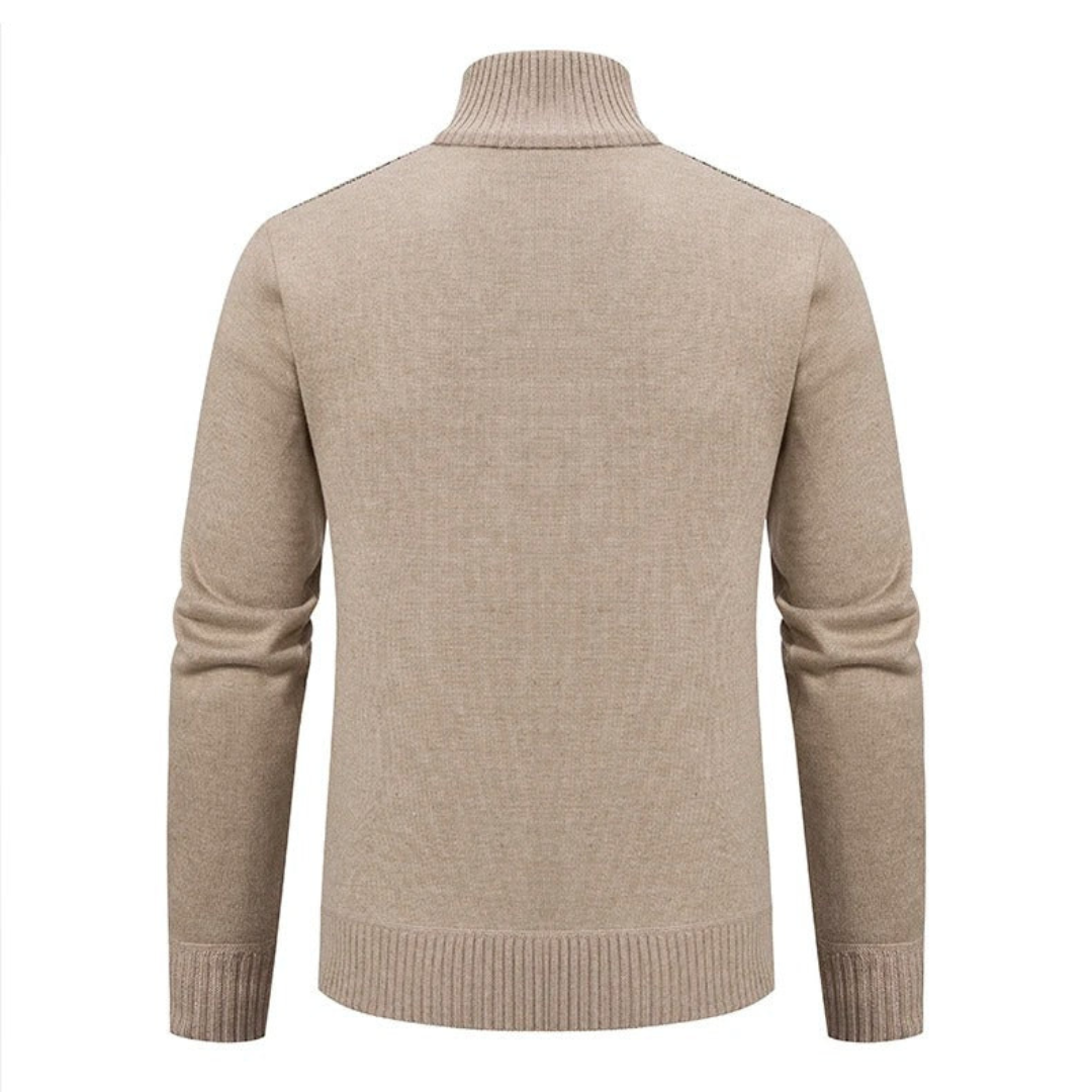 Arnold | Heren Vest | Slim fit - Kabelgebreid Met Sjaalkraag En Rits