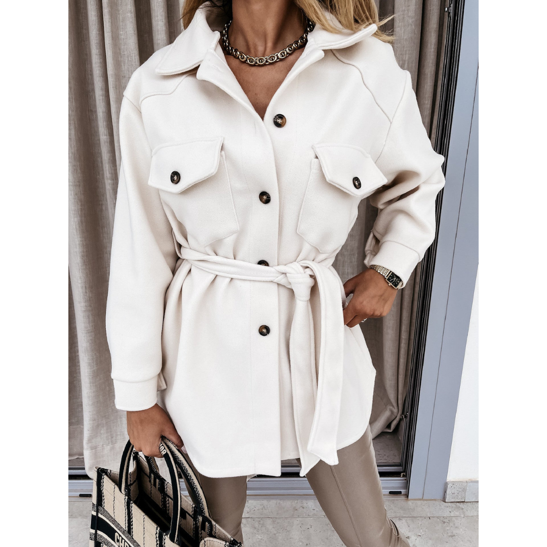 Mariska | Dames Trendy Jas Voor Herfst | Oversized met Reverskraag en Borstzakken