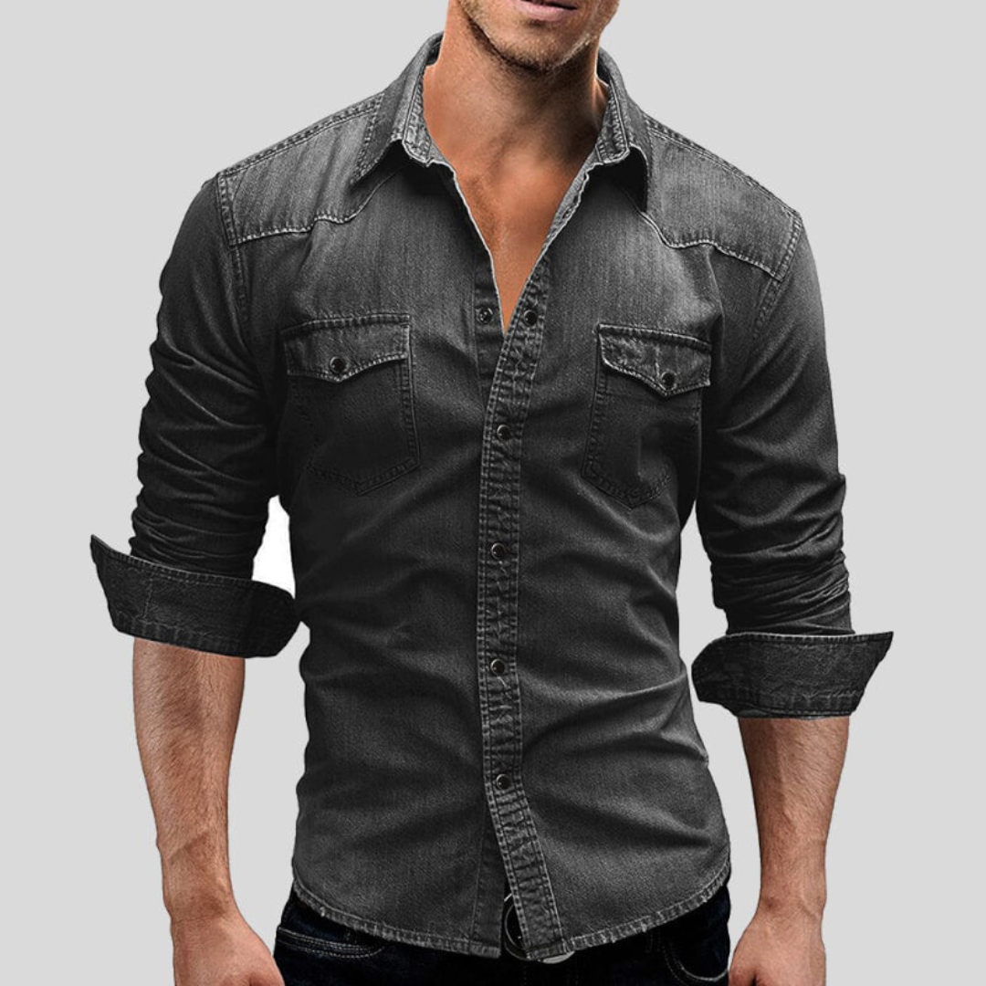 Thijmen | Denim Overhemd met Borstzakken