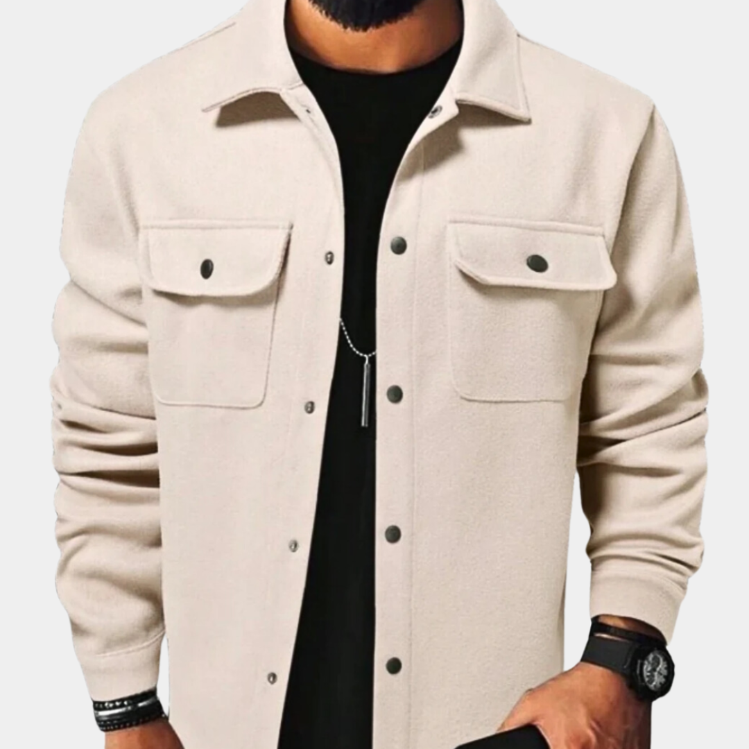 Max | Heren Oversized Overhemd Jas met Knoopsluiting en Zakken