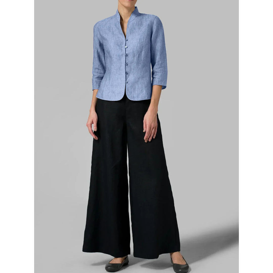 Nola | Dames Blouse | Chique met Opstaande Kraag