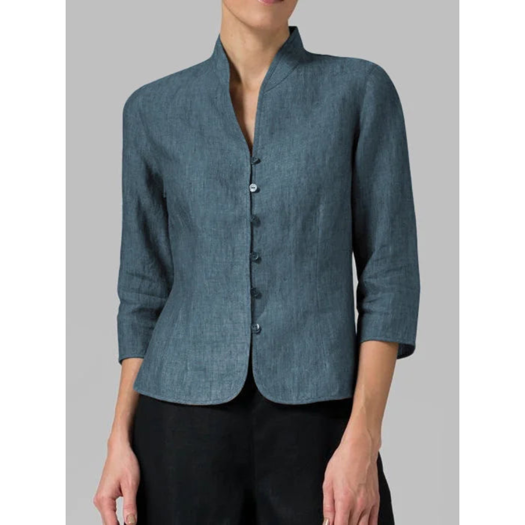 Nola | Dames Blouse | Chique met Opstaande Kraag