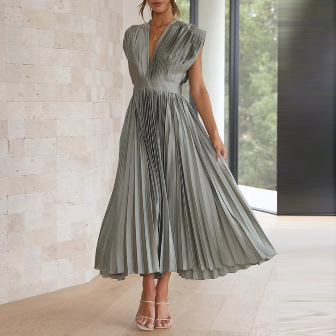 Eva | Dames Jurk | Midi met V-hals