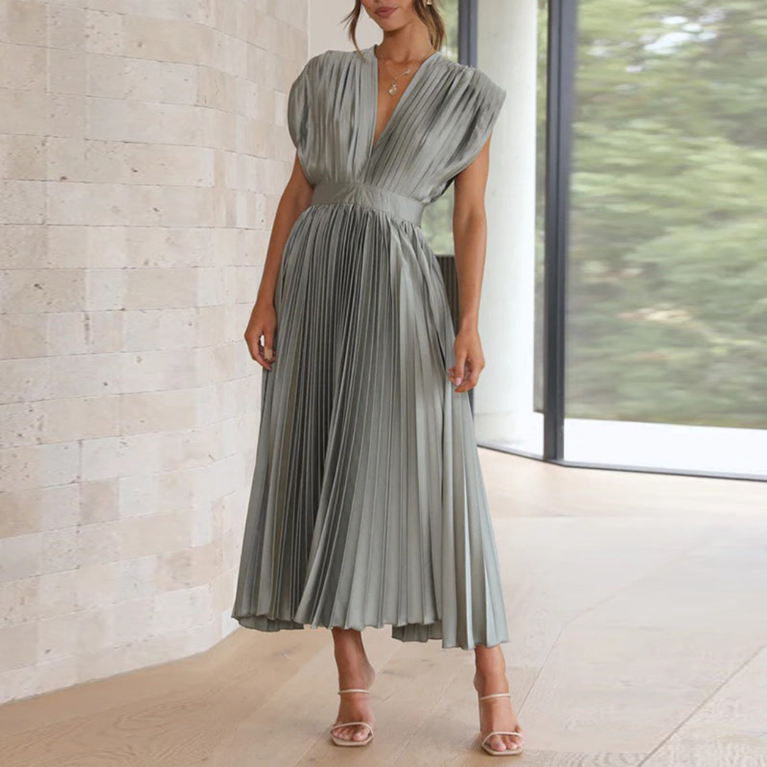 Eva | Dames Jurk | Midi met V-hals