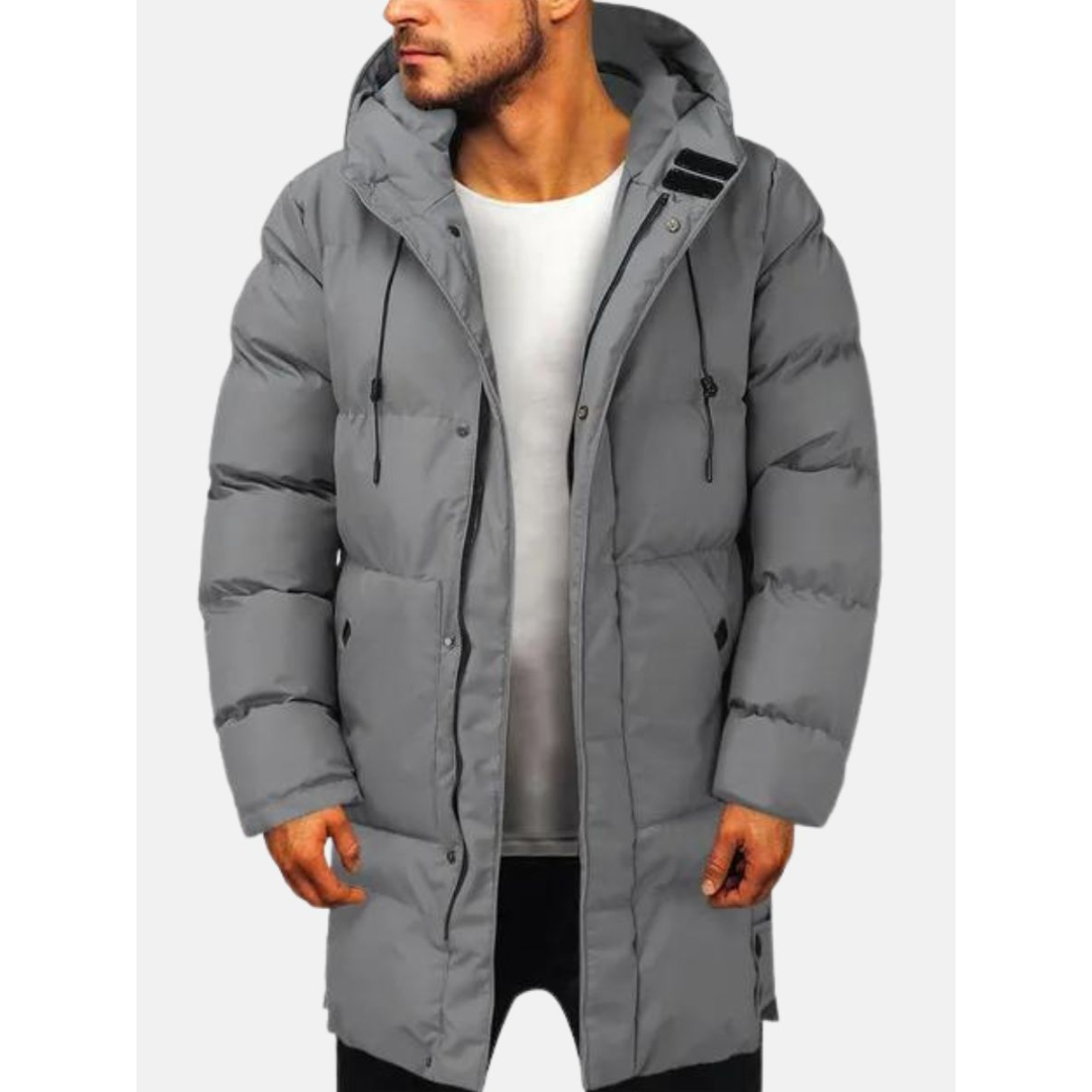 Kay | Parka Jas voor Heren | Lange Gewatteerde Winterjas met Capuchon en Winddicht
