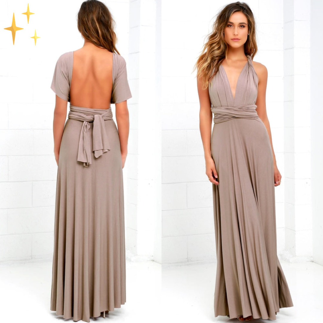 Evi | Dames Satijnen Jurk | Maxi met open rug