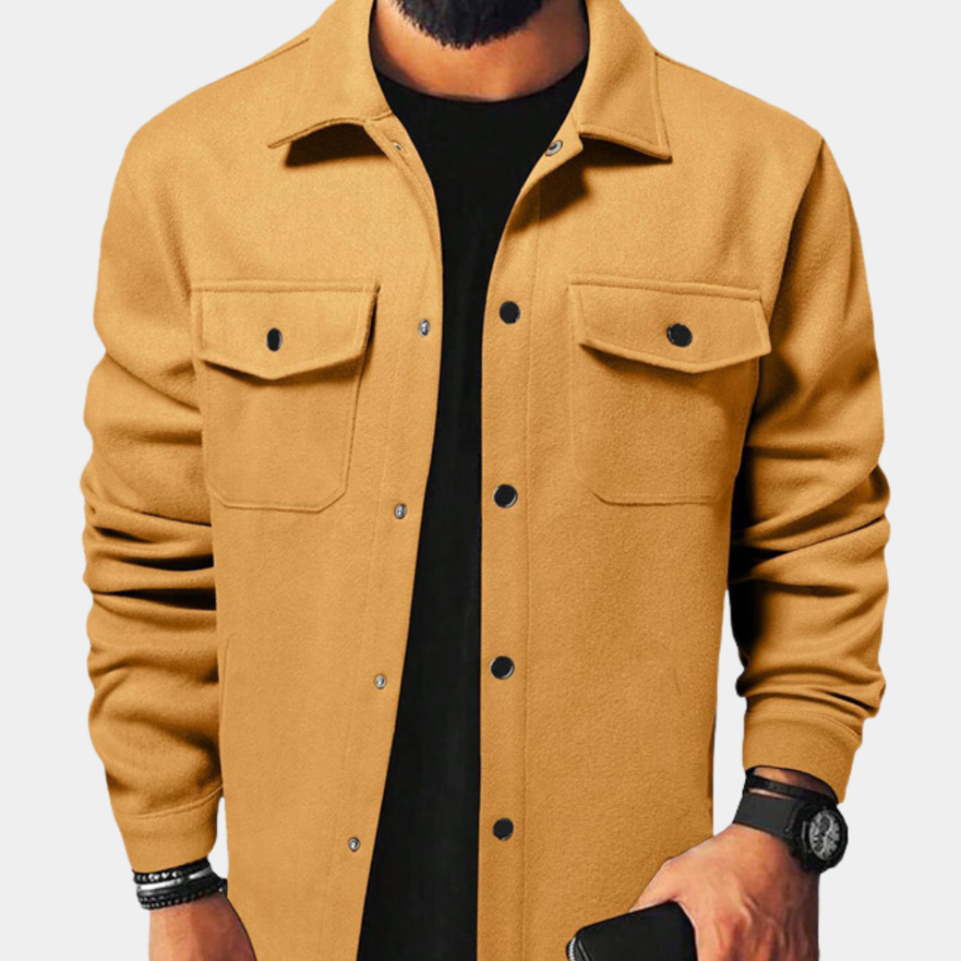 Max | Heren Oversized Overhemd Jas met Knoopsluiting en Zakken