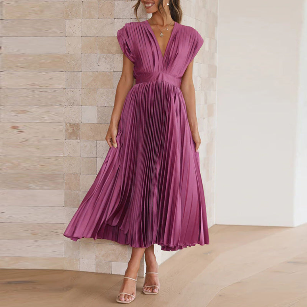 Eva | Dames Jurk | Midi met V-hals