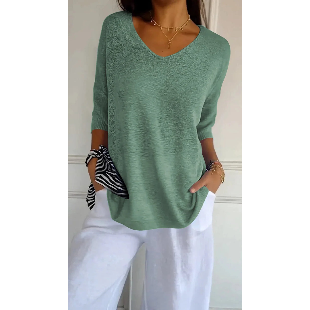 Valerie | Dames Top | Gebreide V-hals Top