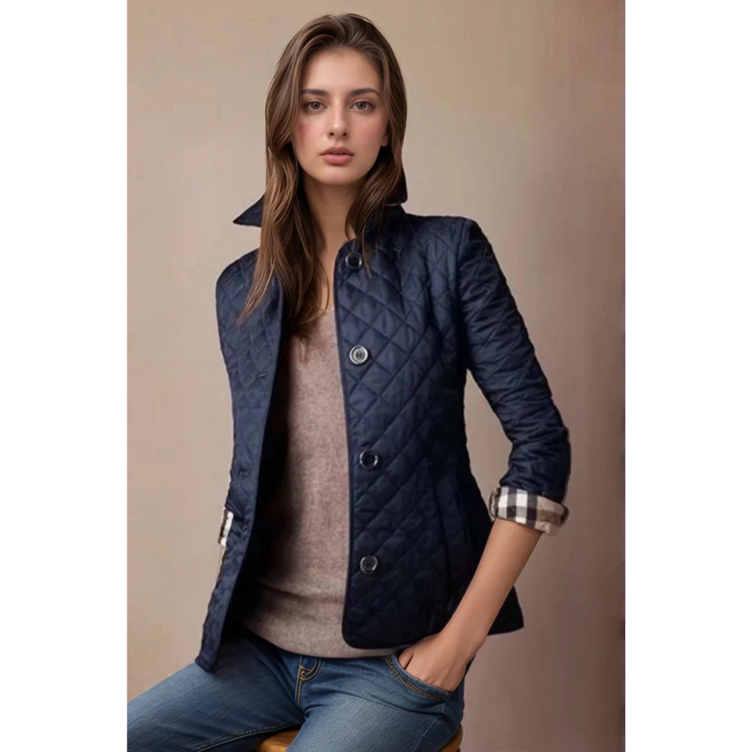 Roos | Korte Gewatteerde Dames Jas Met Knopen | Lichtgewicht Tussenjas voor Elk Seizoen