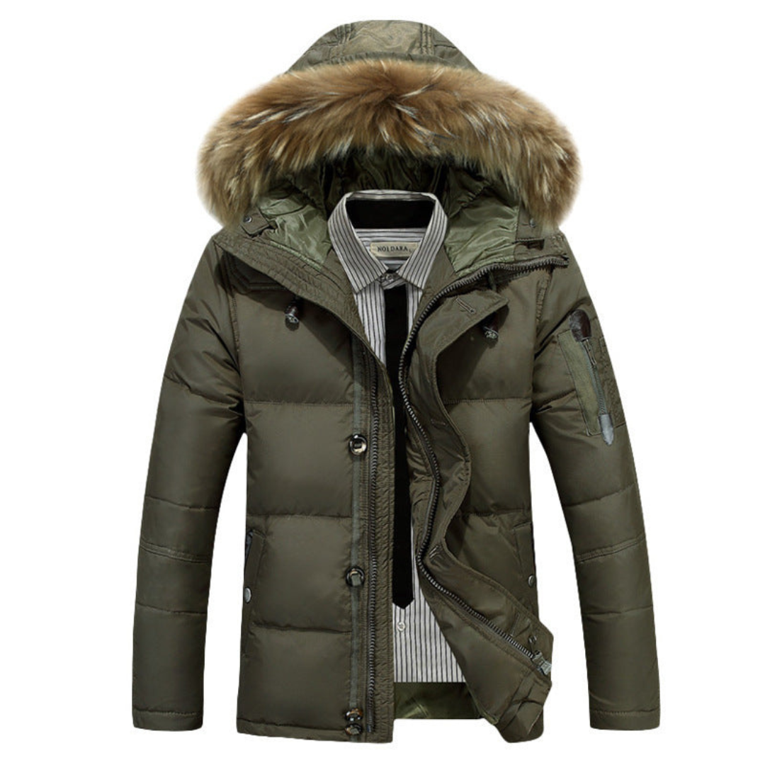 Niels | Heren Winter Parka Met Bont-Capuchon | Dikke Gewatteerde Jas, Winddicht & Warm