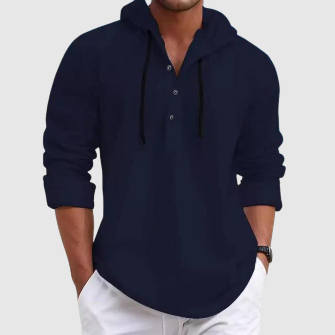Ivo | Heren Hooded Shirt | Warme Pullover Met Capuchon En Lange Mouwen