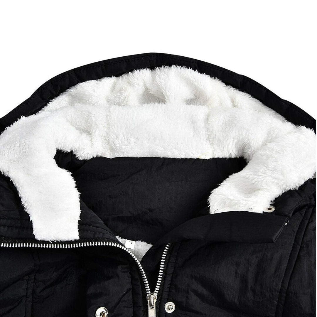 Nina | Dames Winddichte Winter Jas Met Capuchon en Teddy Voering