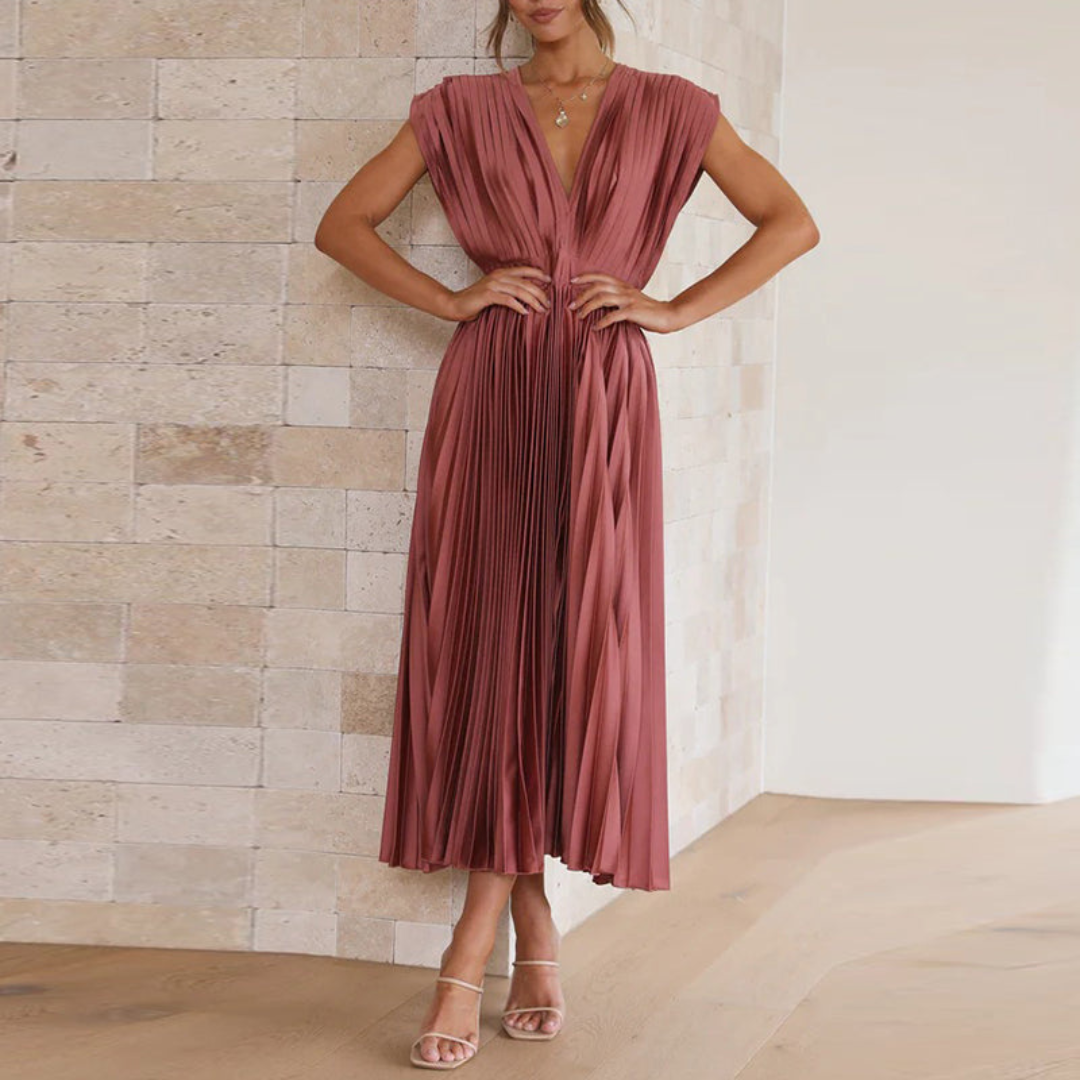 Eva | Dames Jurk | Midi met V-hals