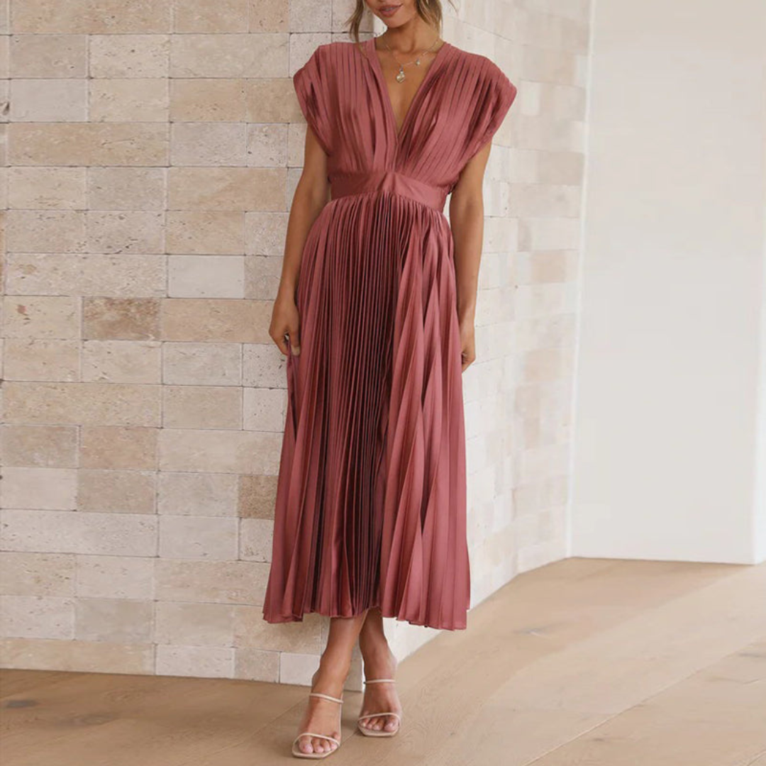 Eva | Dames Jurk | Midi met V-hals