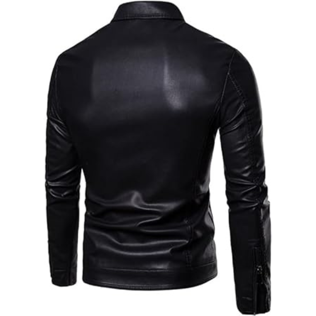 Jasper | Heren Leren Jas | Zwart Motorjack Van Schapenleer