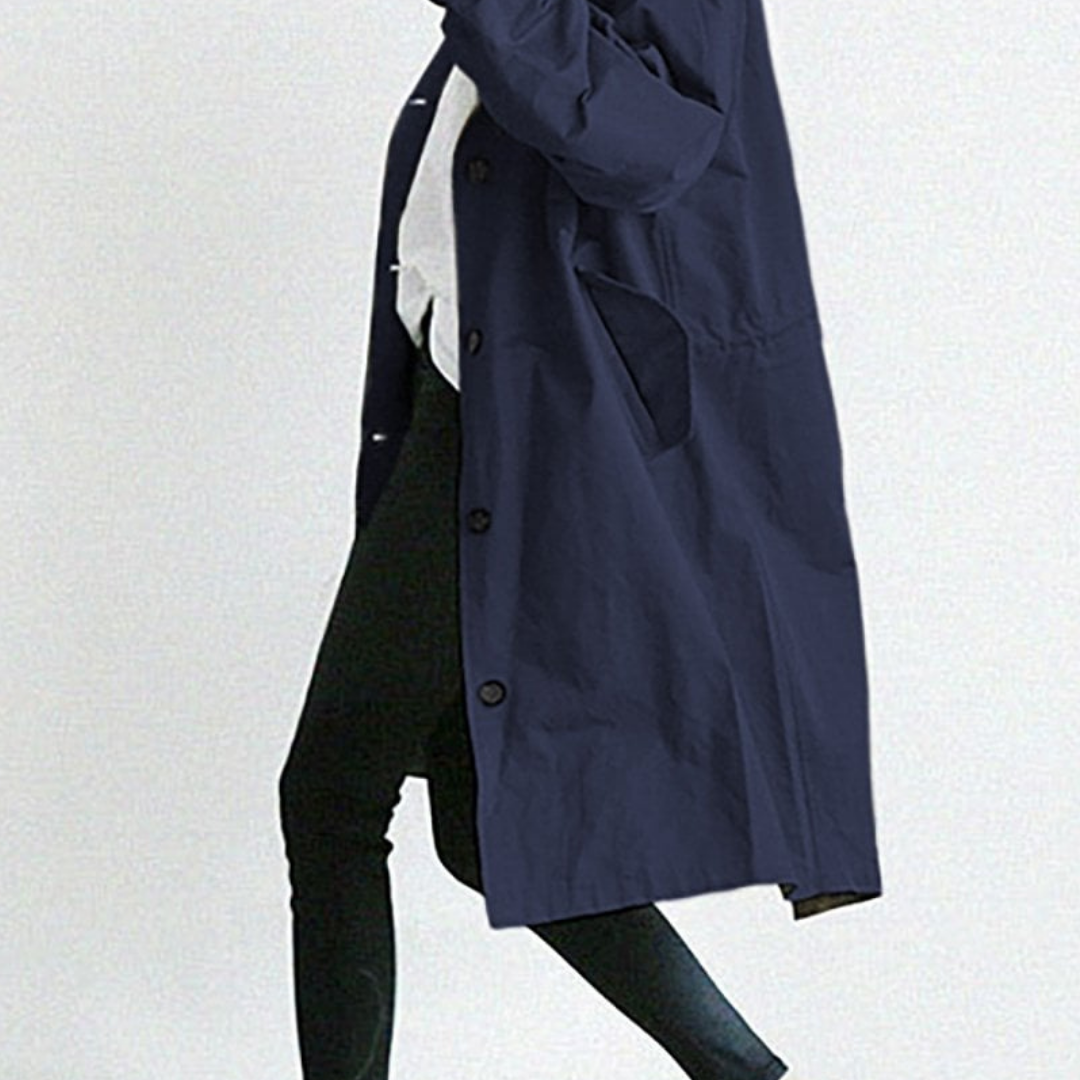 Marysa | Dames Regen Jas met Capuchon | Lange Losse Jas voor Herfst en Winter