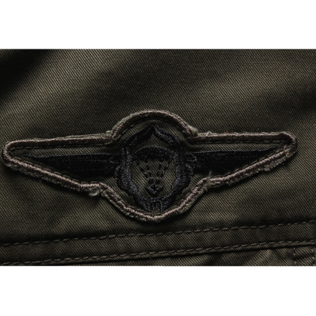 Youri | Heren Militaire Jas Met Opstaande Kraag | Cargo Jas Met Patches Biker Jack