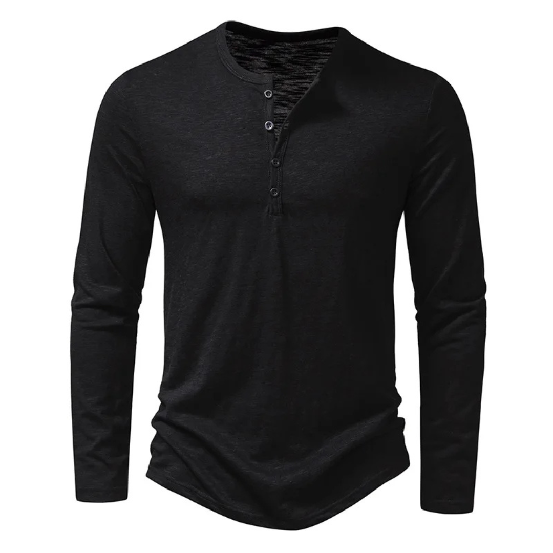 Tom | Heren Shirt | Longsleeve met 4 Knopen en Slim Fit