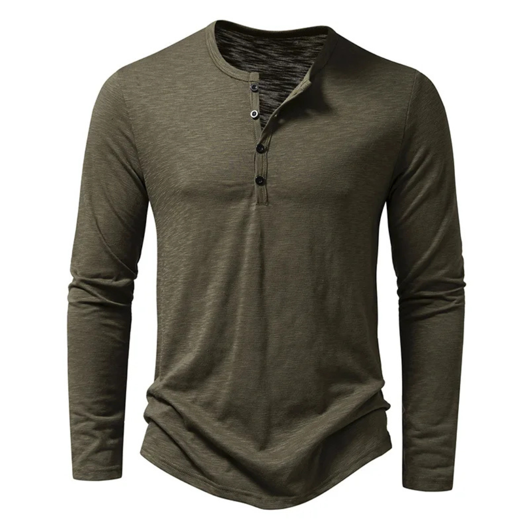 Tom | Heren Shirt | Longsleeve met 4 Knopen en Slim Fit