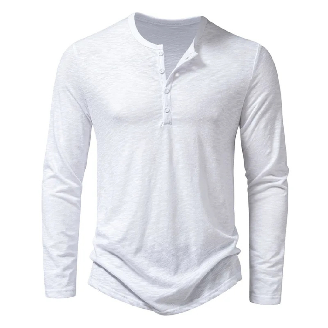 Tom | Heren Shirt | Longsleeve met 4 Knopen en Slim Fit