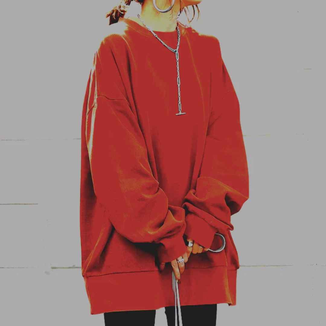 Liesbet | Dames Oversized Sweater Met Ronde Hals en Lange Mouwen