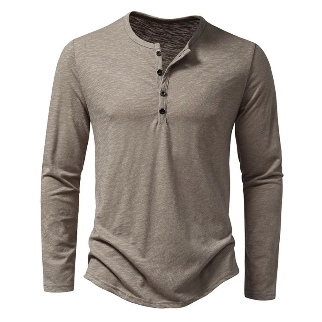 Tom | Heren Shirt | Longsleeve met 4 Knopen en Slim Fit