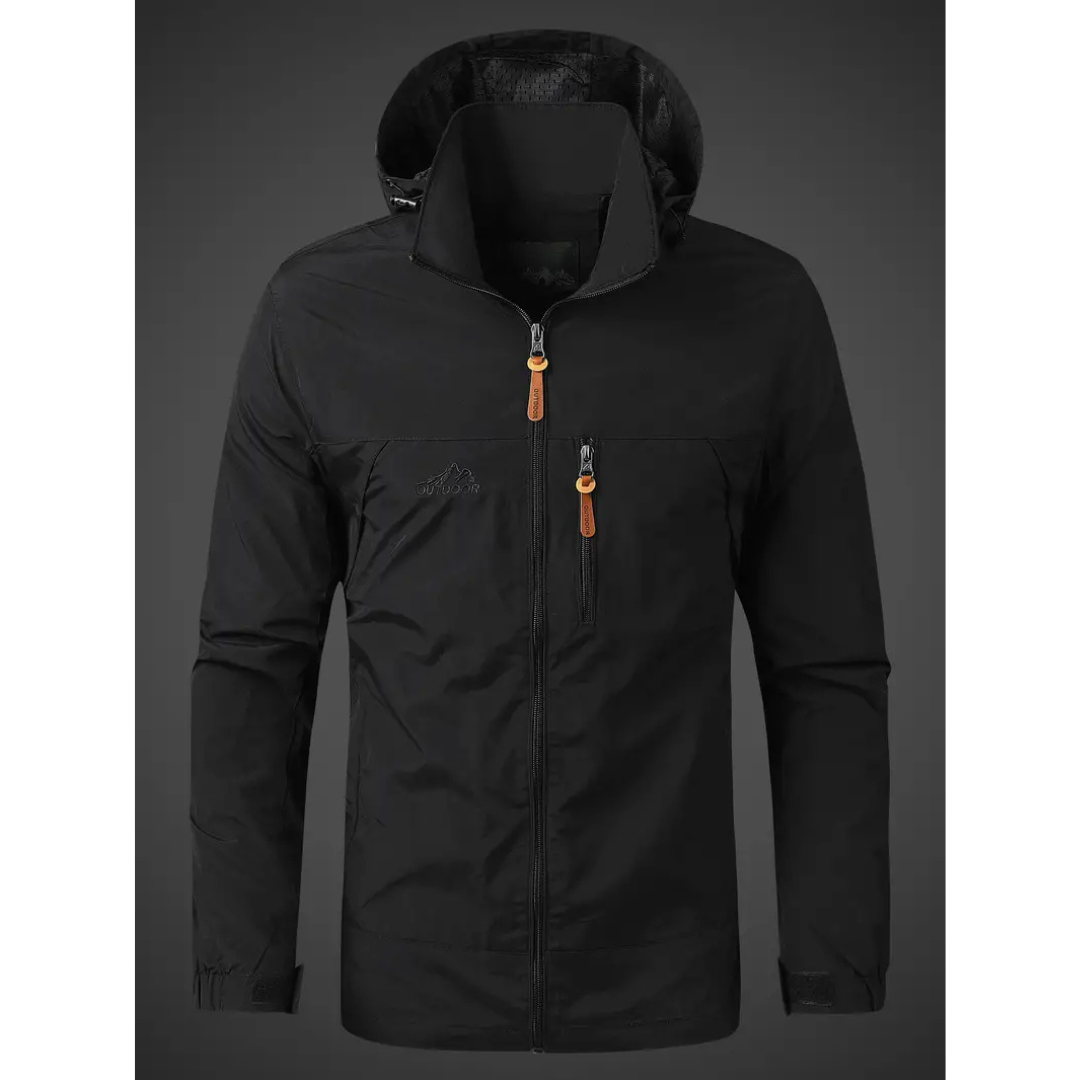 Armin | Heren Waterdichte Regen Jas met Rits en Borstzak
